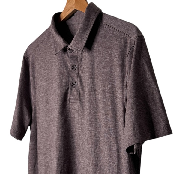 Lululemon Mens Evolution Short Sleeve Polo Shirt Heathered Sequoia Size Medium - Picture 3 of 6